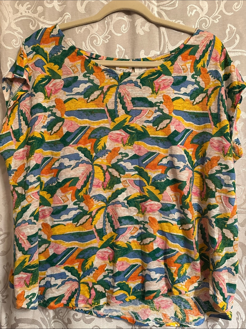 Colorful Tropical Print Women’s Top - Multi